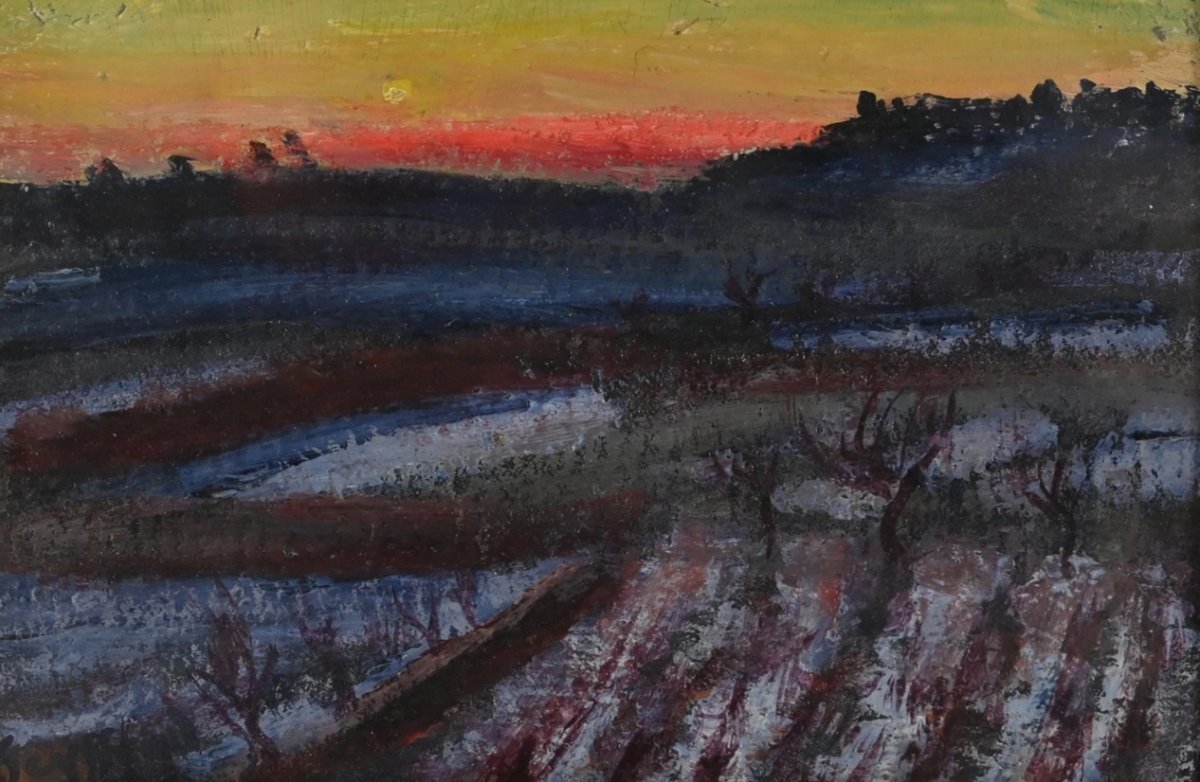 Crépuscule dans les champs