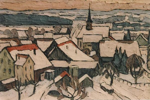 Hiver à Volketswil, peint avec du ciment