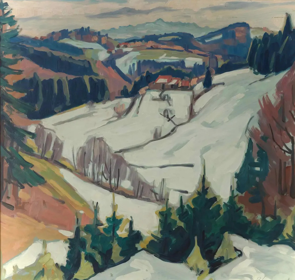 Paysage hivernal avec vue sur le Säntis