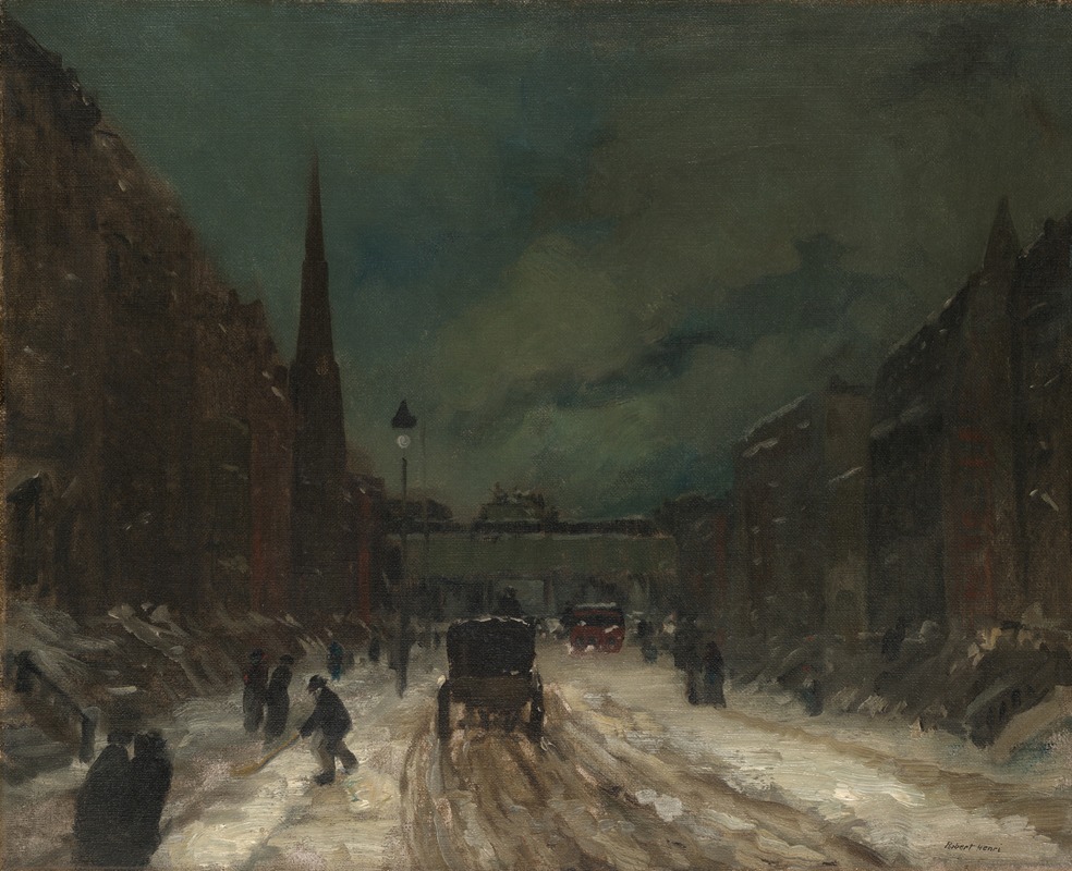 Scène de rue avec neige (57ᵉ  rue, NYC.) (1902)