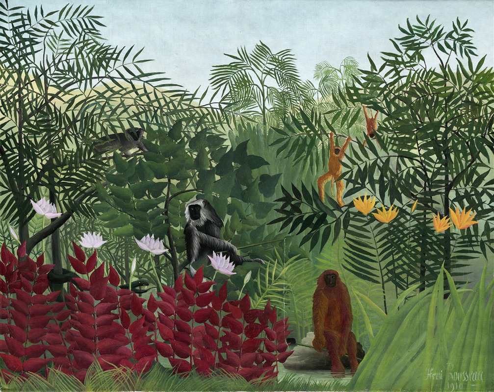 Forêt tropicale avec singes (1910)