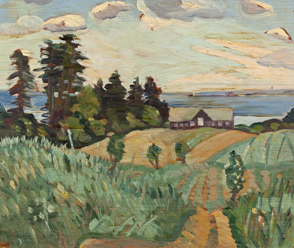 Cottage au bord d'un lac avec collines vallonnées