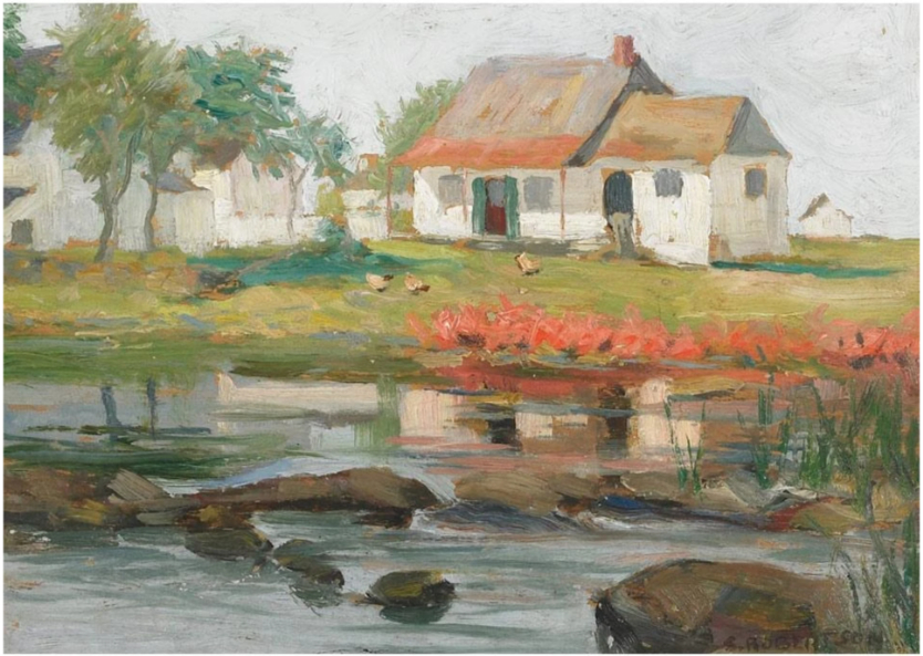 Maison au bord d'un ruisseau