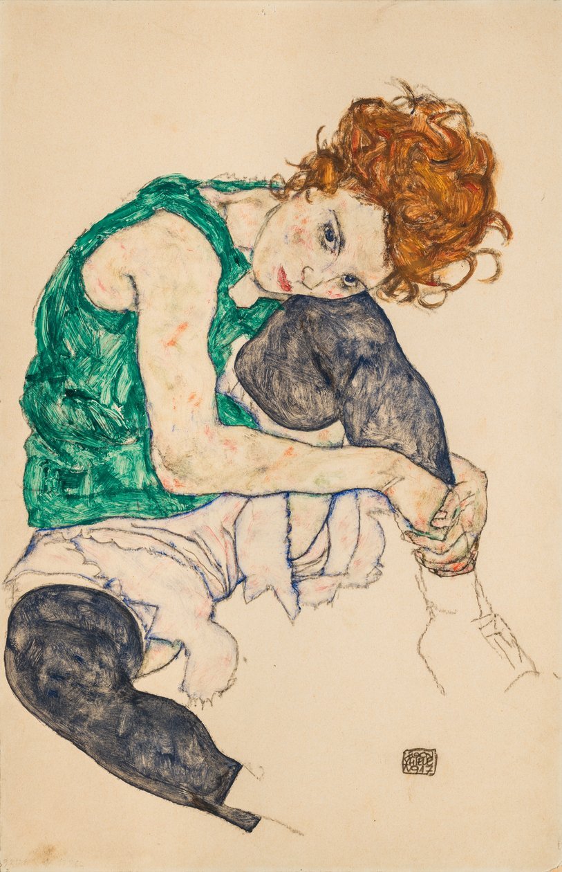 Femme assise avec les genoux pliés, 1917