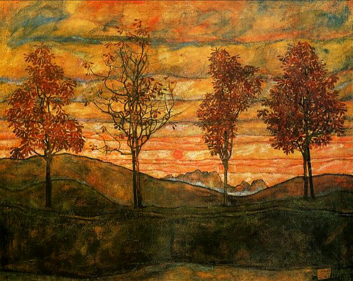 Quatre arbres, 1917