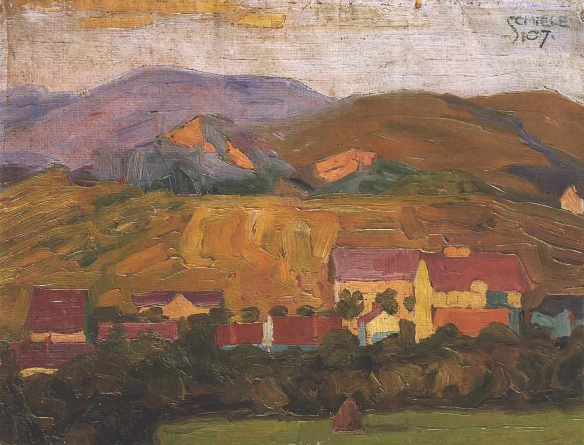 Village avec montagnes, 1907