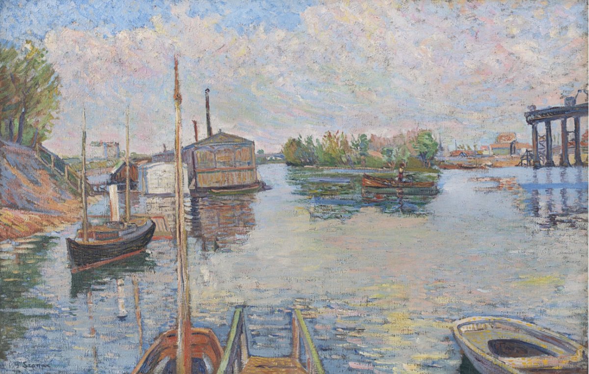 Bateaux, ponton des bains, 1885