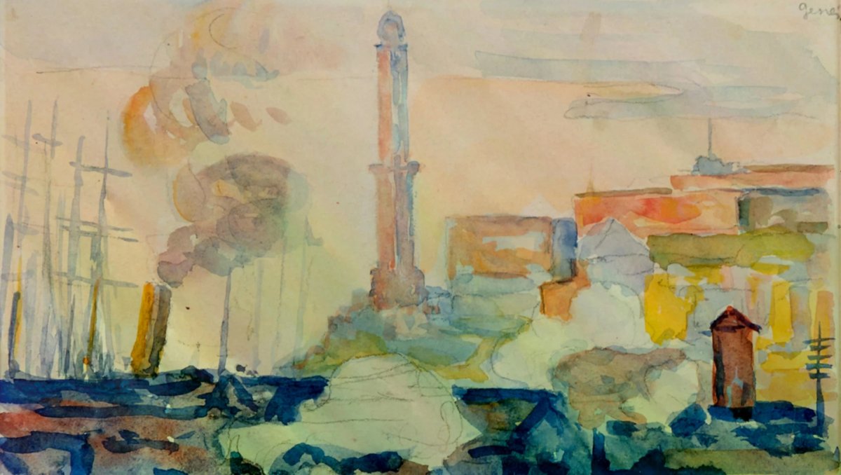 Le port de Gênes (mâts, vapeur et lanternes)