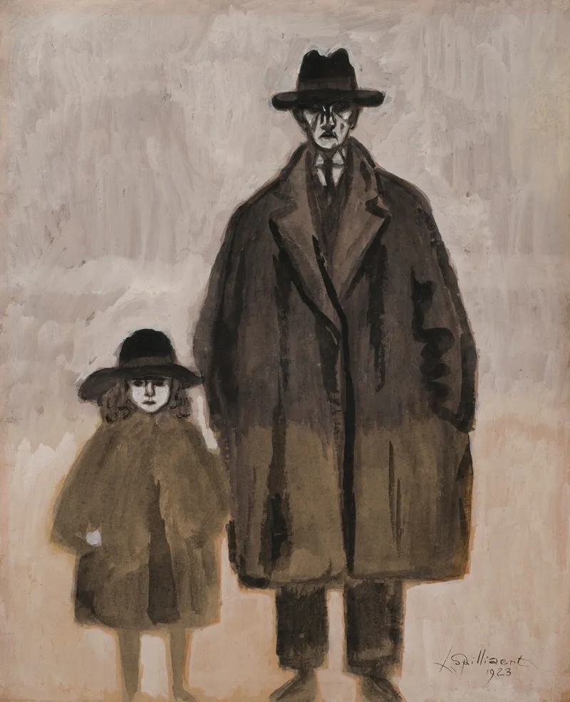 Léon Spilliaert et Madeleine en promenade à Ostende (1923)