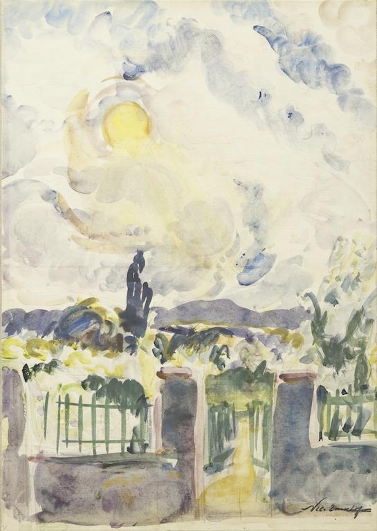 Entrée du parc un jour de pluie