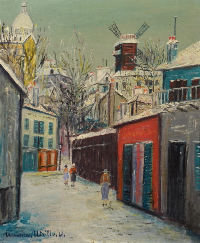 Montmartre, huile sur toile, 46,3 x 38,1 cm