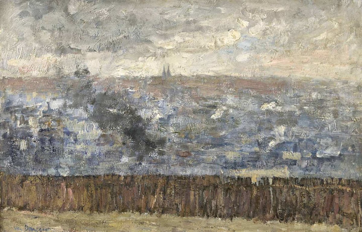 Les Buttes-Chaumont. (Paris vu du Sacré Coeur). Vers 1915