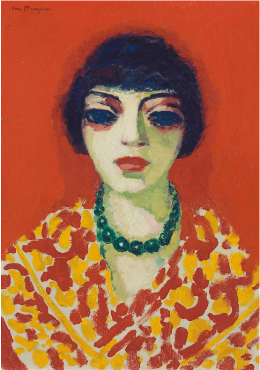 La femme au collier vert