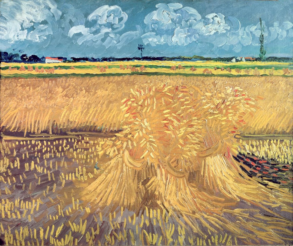 Champ de blé avec gerbes, 1888