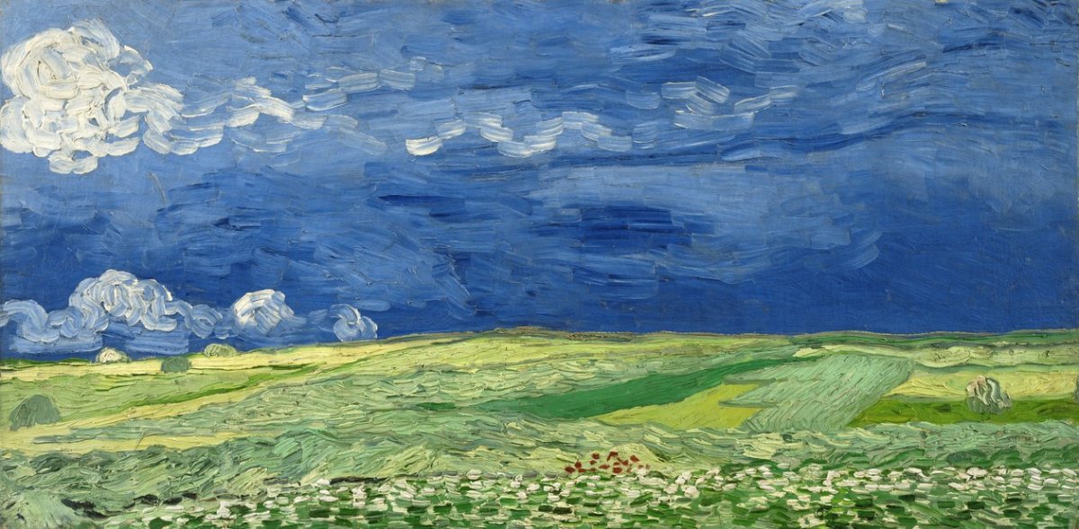 Champ de blé sous des nuages d'orage, 1890