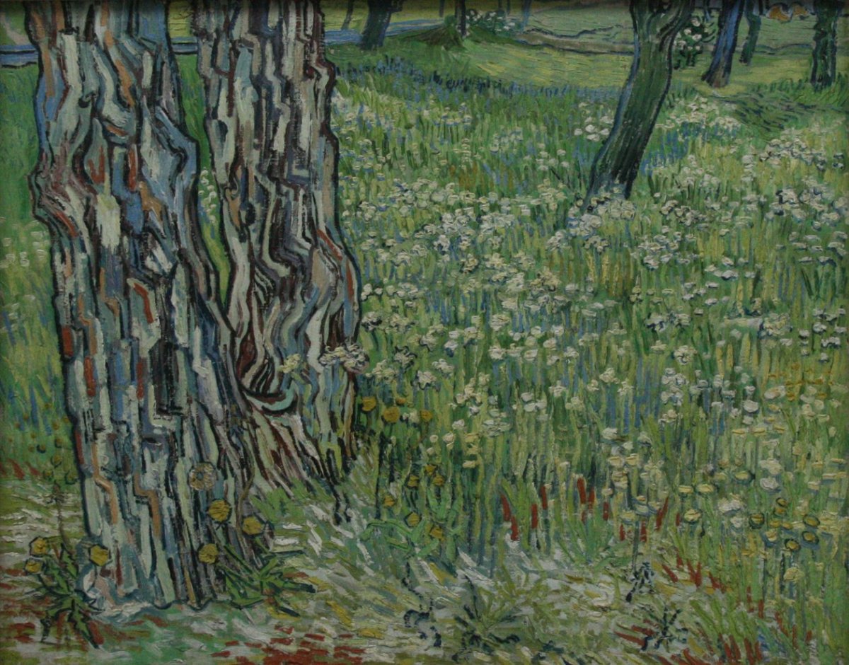 Troncs d'arbres dans l'herbe, 1890