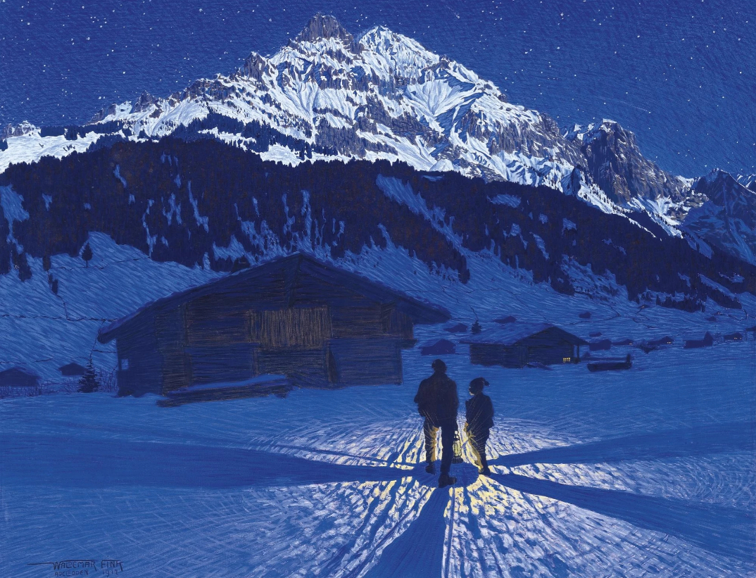 Ambiance du soir à Adelboden, 1912
