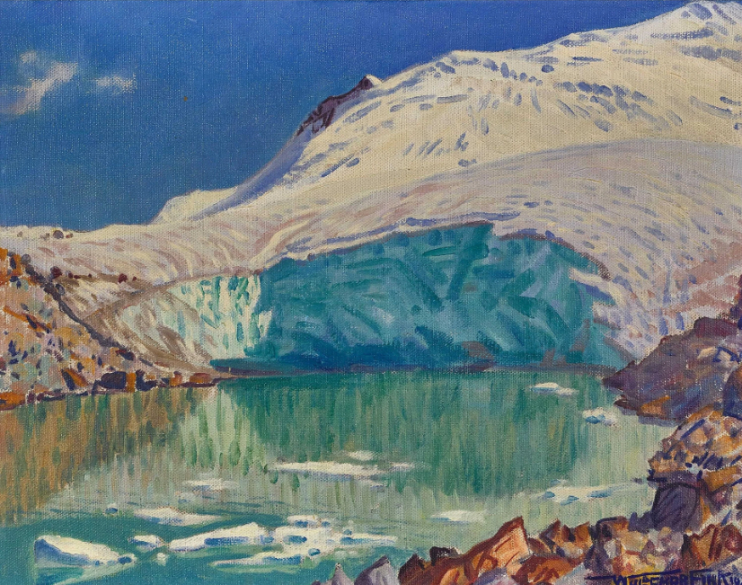 Lac glaciaire au glacier supérieur de Findelen, 1928