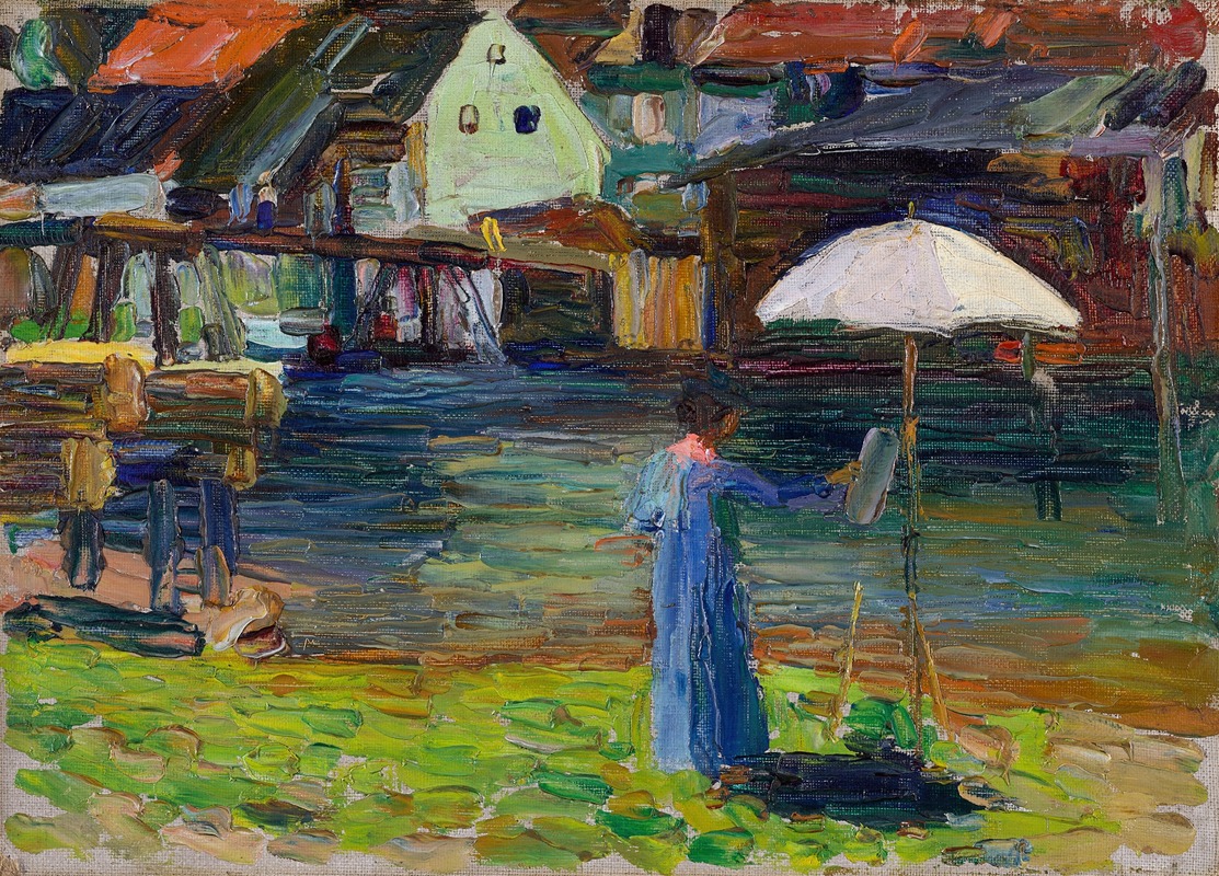 Kallmünz - Gabriele Münter en train de peindre I, 1903