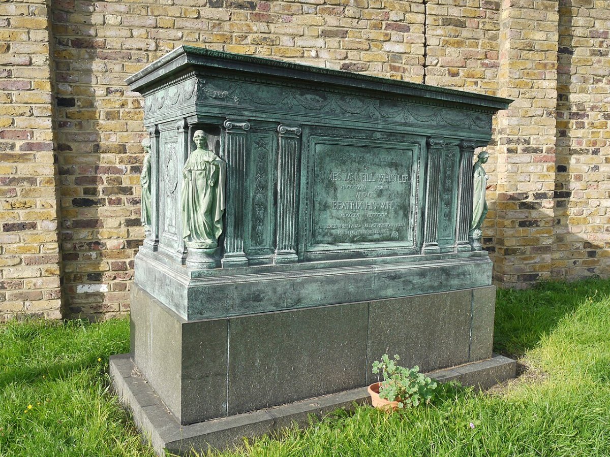 La tombe de Whistler à l'église St. Nicholas, dans le quartier de Chiswick, à Londres