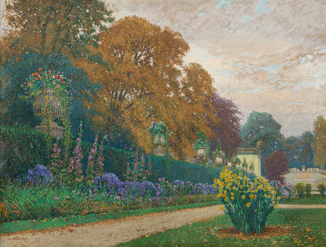 Idylle estivale dans le jardin Mirabell à Salzbourg, 1915