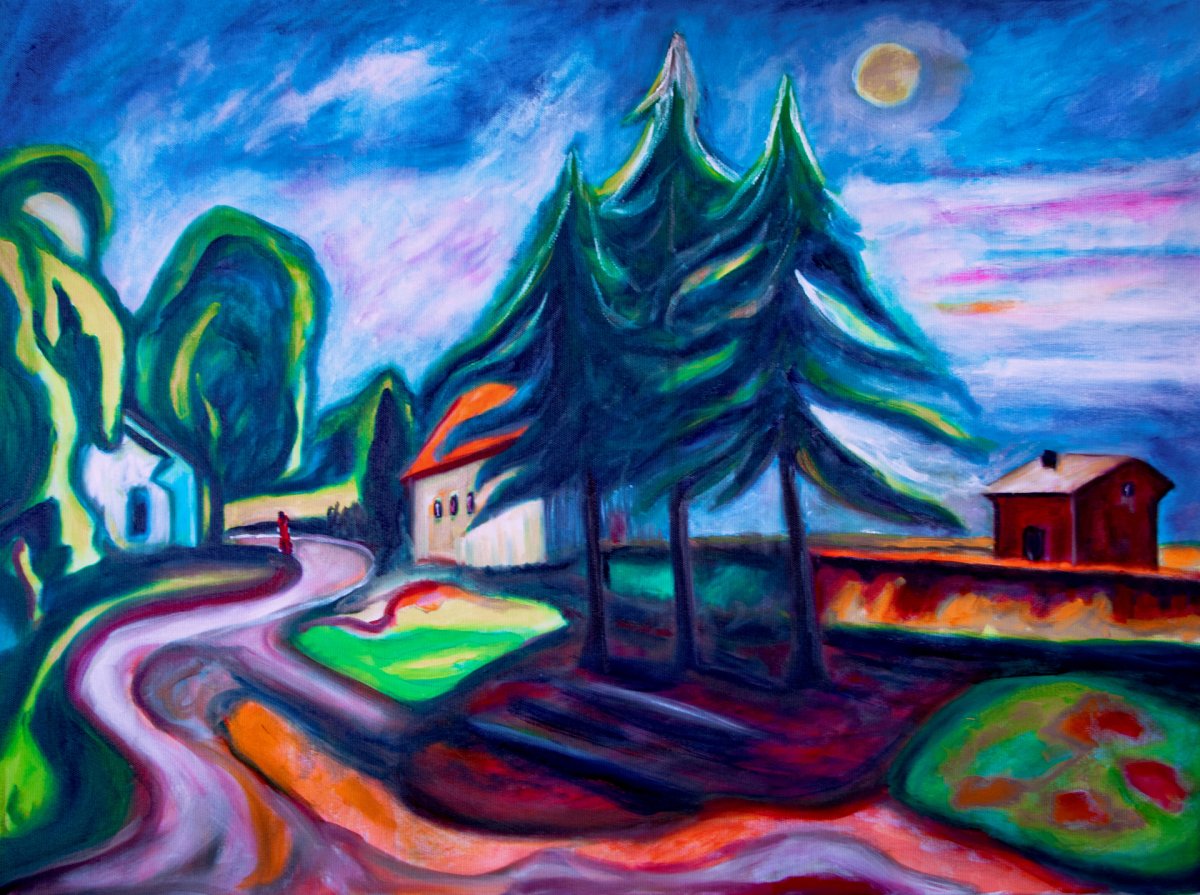 Les 3 sapins à la pleine lune