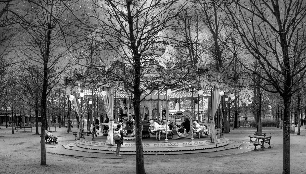 Carrousel du Jardin des Tuileries, un jour d'hiver 