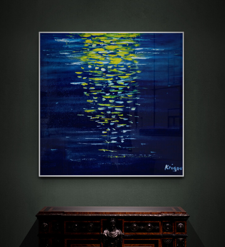 Reflets sur l'eau dans la nuit