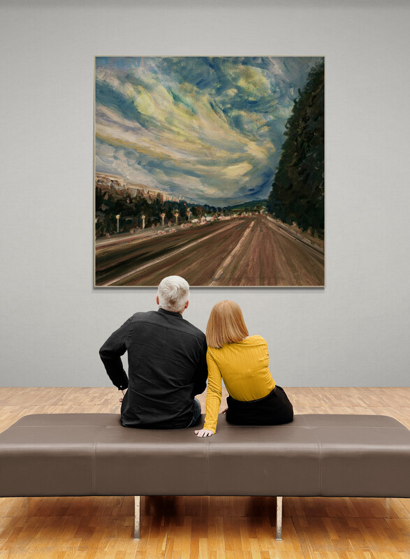 L'autoroute à la nuit tombante...