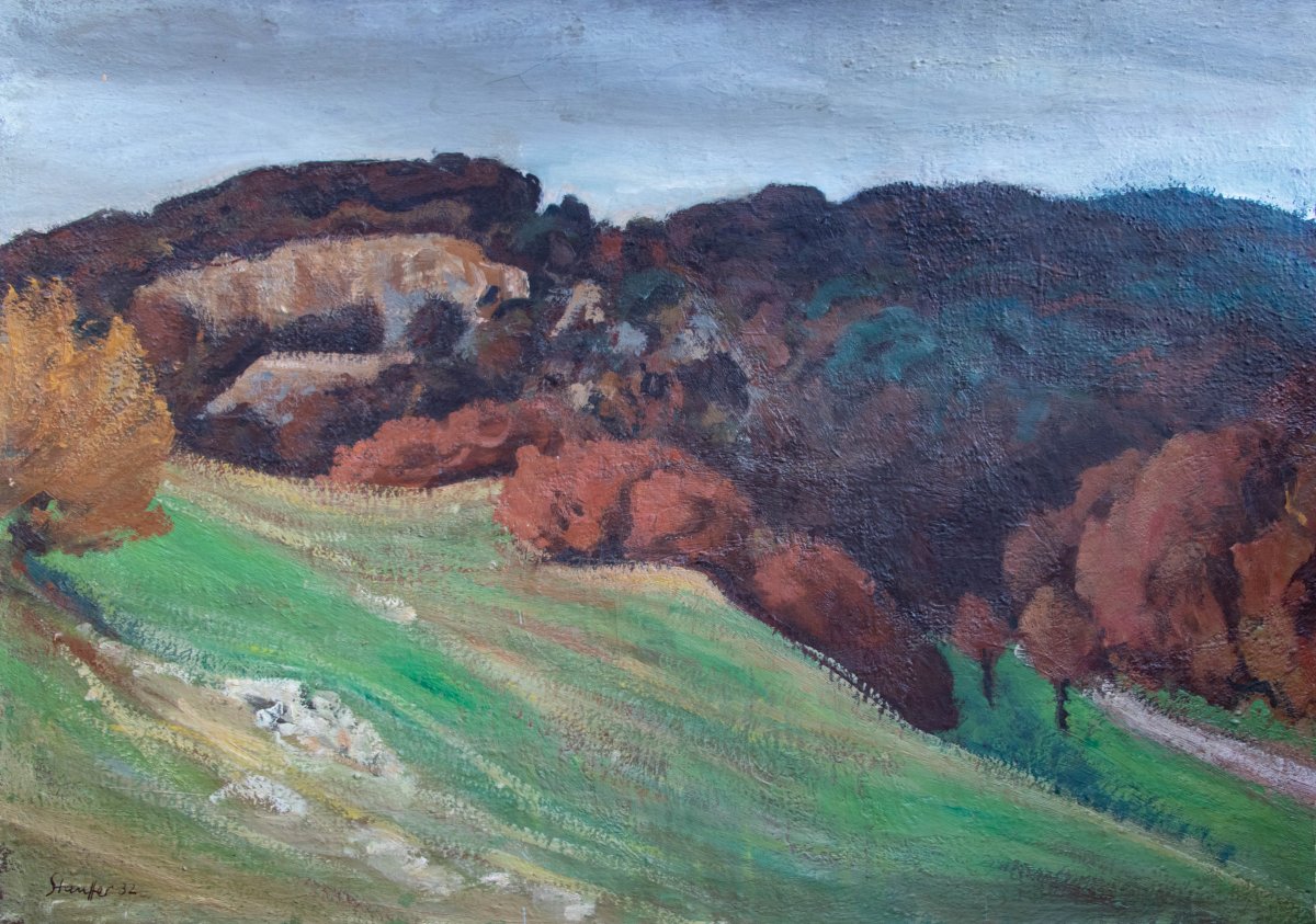 Paysage d'automne, daté de 1932 