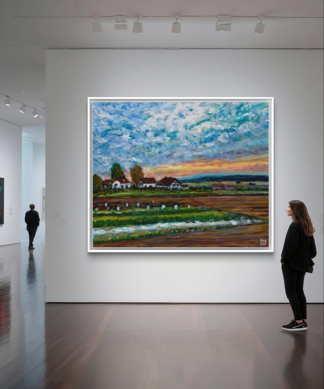 Lever du soleil sur le Seeland -  réf. CS4622 