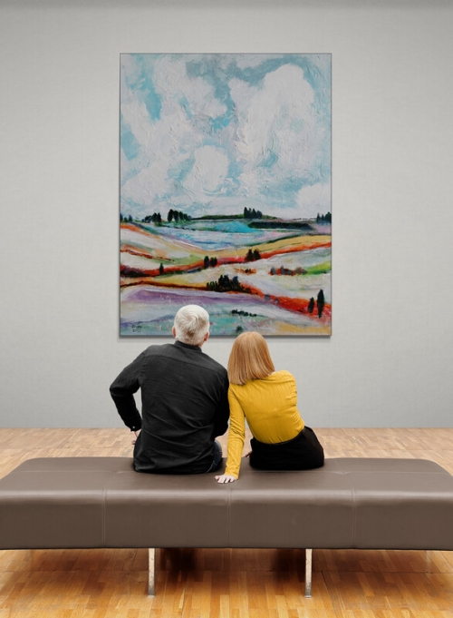 Paysage avec champ de lavande - Réf. CS4321