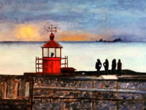 Phare rouge à Nazaré - Réf. CS5020