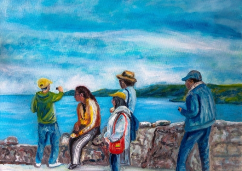 La montée du Calvario à Copacabana (Bolivie) - Hommage à Carlo - Réf. CS3020