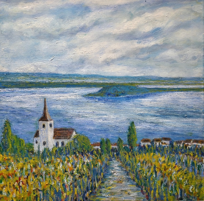 Île St.Pierre et l'église de Gléresse - réf. CS9823