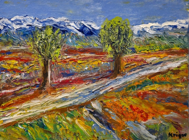 Paysage au deux arbres - réf. CS1025
