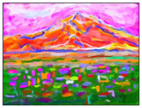 Montagnes et champs de fleurs - réf. CS2525DP