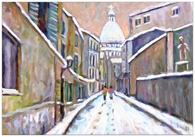 Ruelle de Montmartre en hiver - réf. CS30325DP