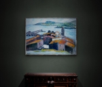 Vue sur Collioure selon Albert Marquet - Huile sur carton, 70 × 50 cm, réf. 12222